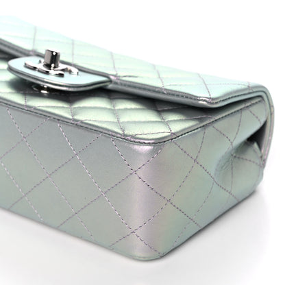 Chanel Iridescent Calfskin Quilted Mini Rectangular Flap Light Purple 10 of 12