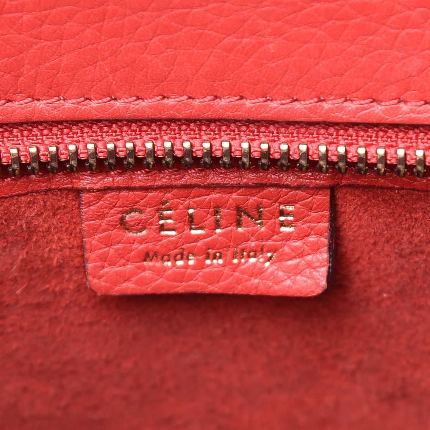 Drummed Calfskin Nano Luggage Coquelicot