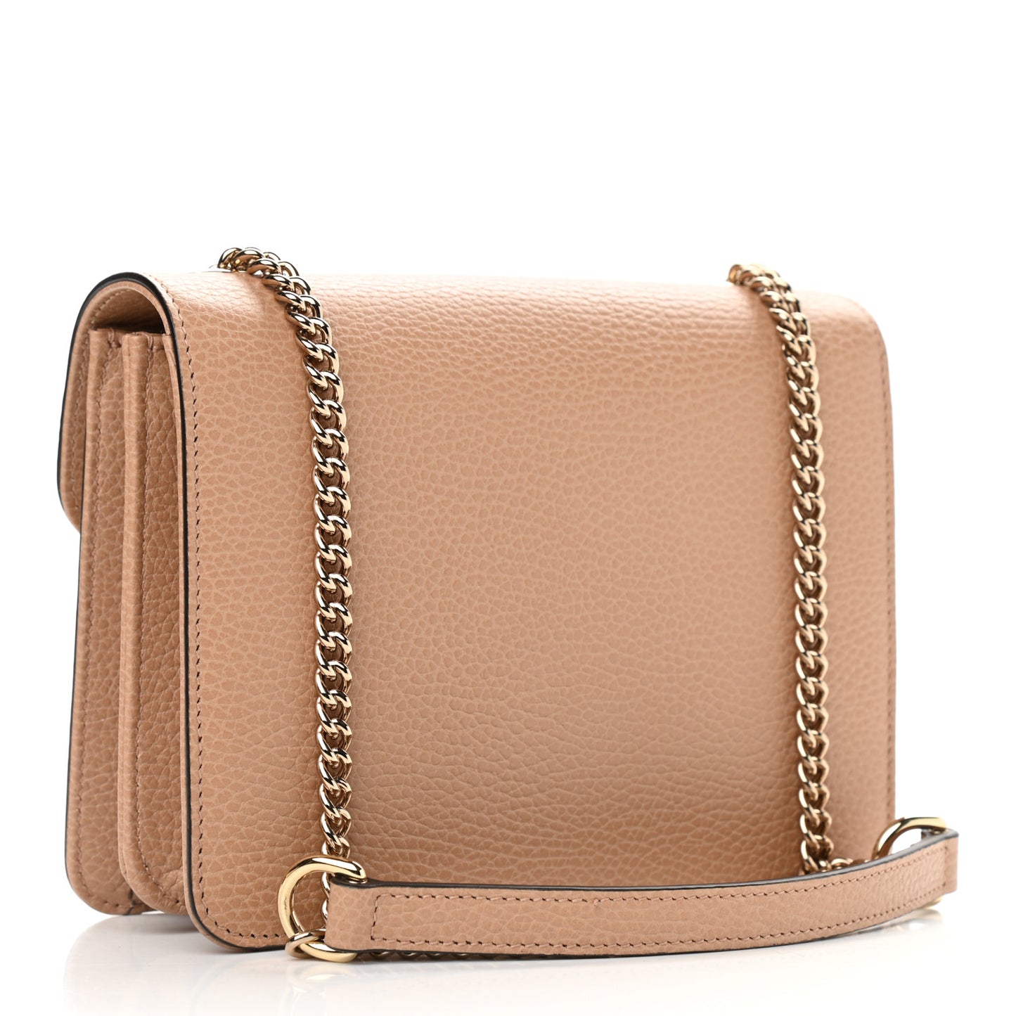 Dollar Calfskin Small Interlocking G Shoulder Bag Camelia