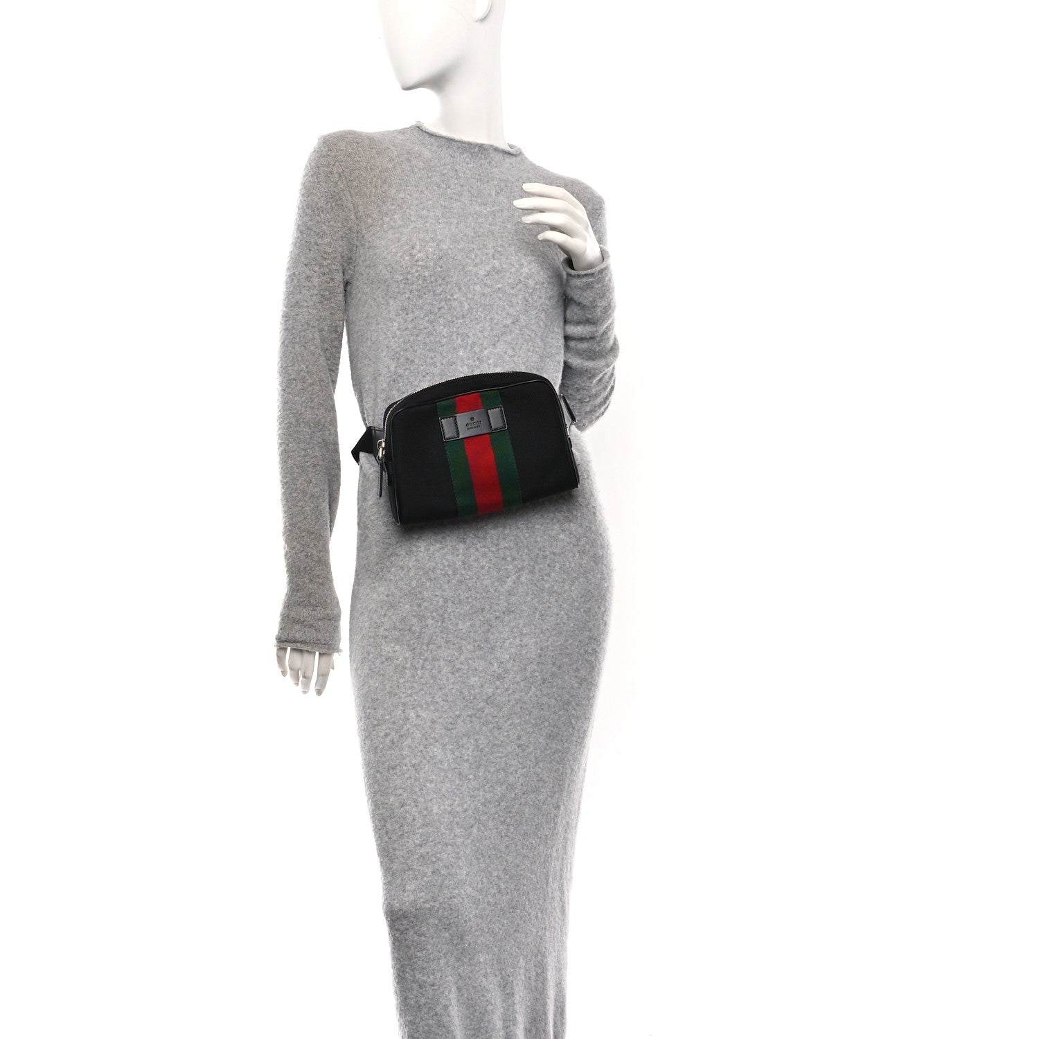 Gucci Canvas Web Slim Belt Bag Black 2 of 10