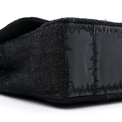 Chanel Tweed Patchwork Jumbo Single Flap Black 8 of 10