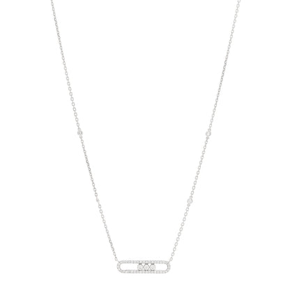 Messika 18K White Gold Diamond Baby Move Pave Necklace 1 of 5