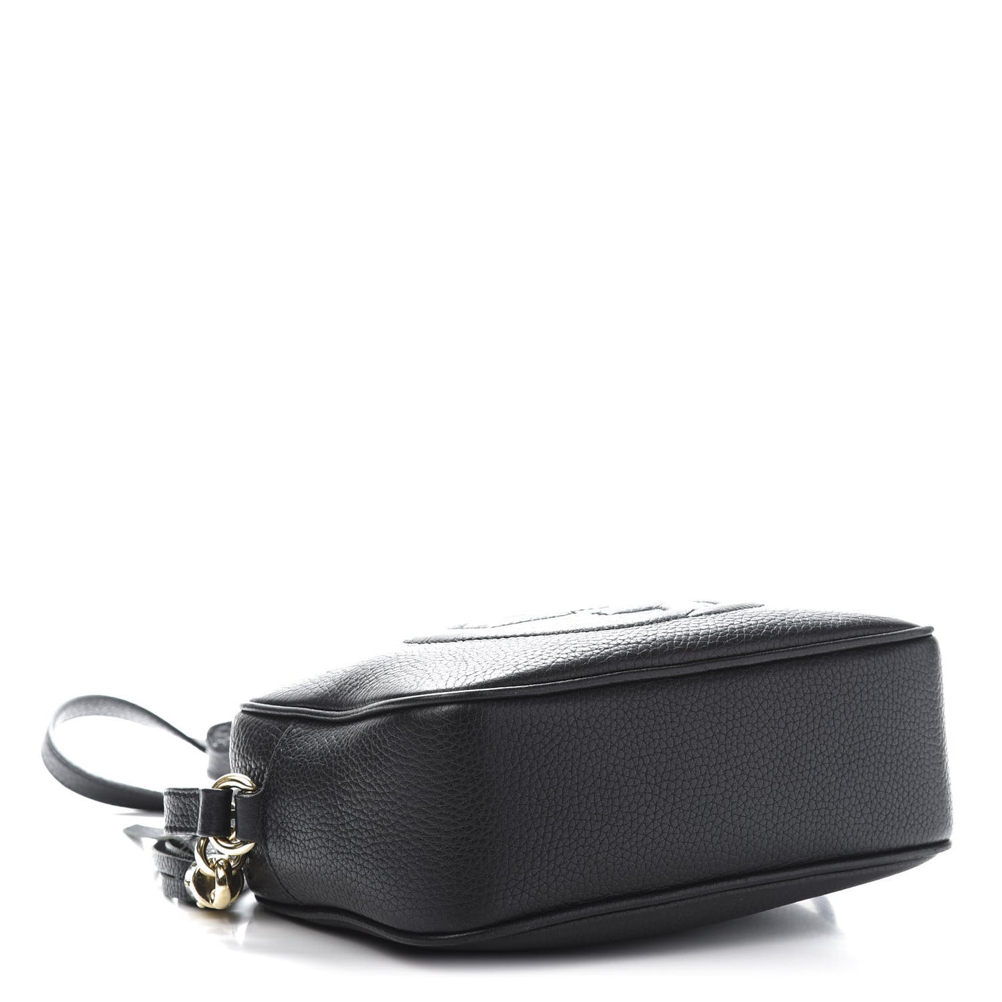 Pebbled Calfskin Small Soho Disco Bag Black