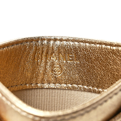 Chanel Metallic Lambskin Quilted CC Card Holder Gold 6 of 13