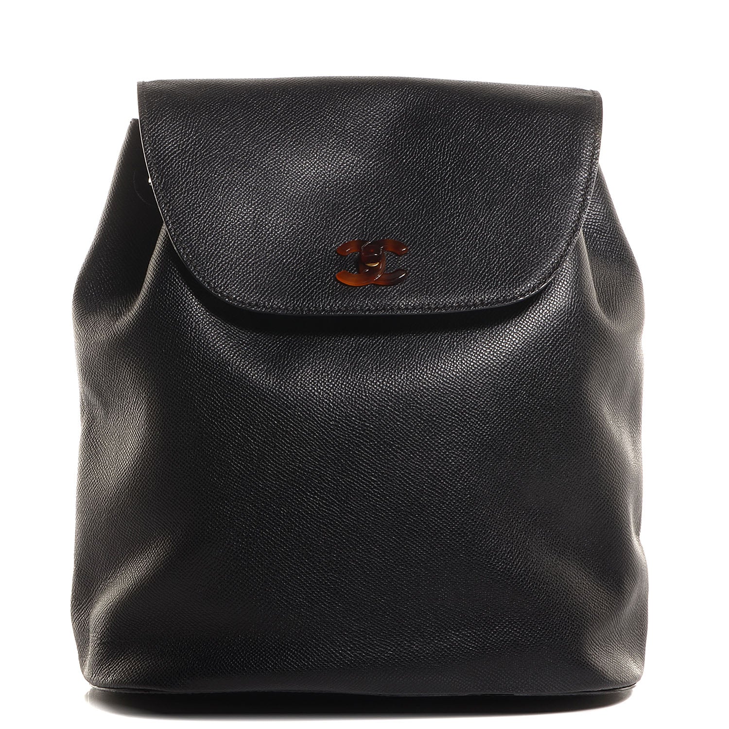 Chanel Grained Calfskin Tortoise CC Backpack Black 1 of 9