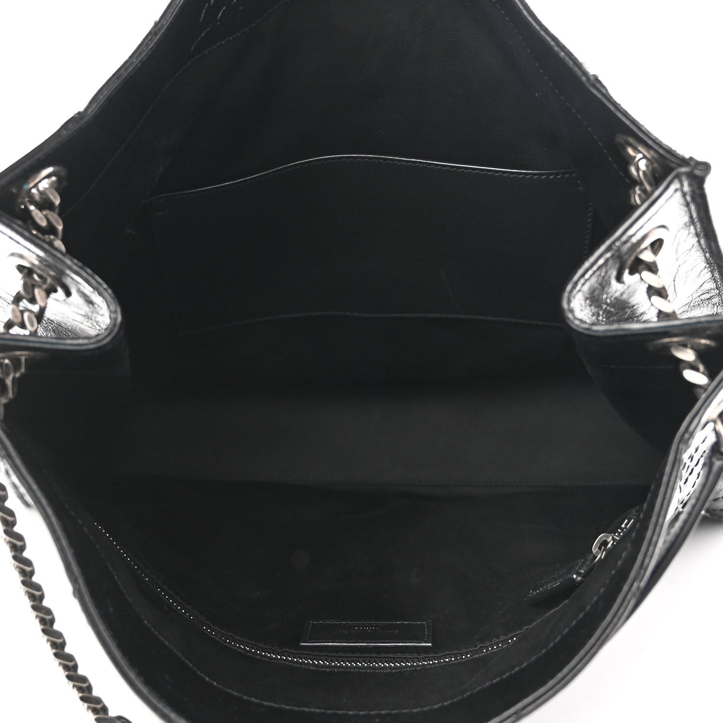Crinkled Calfskin Matelasse Monogram Niki Shoulder Bag Black