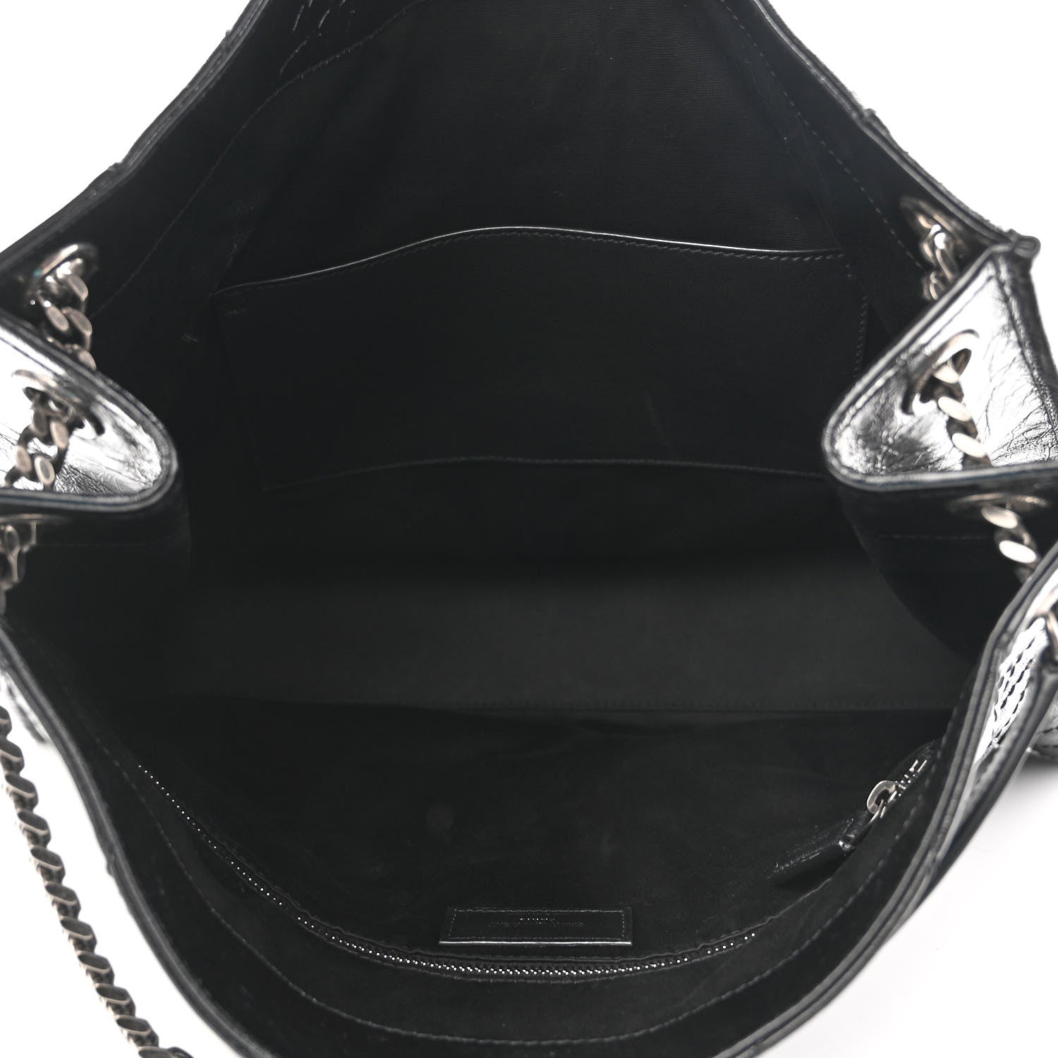 Saint Laurent Crinkled Calfskin Matelasse Monogram Niki Shoulder Bag Black 4 of 9