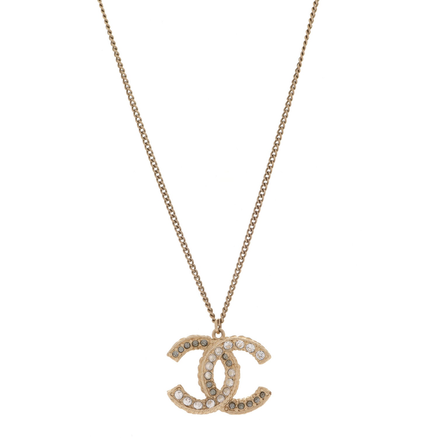 Chanel Crystal Enamel CC Necklace Gold 1 of 6