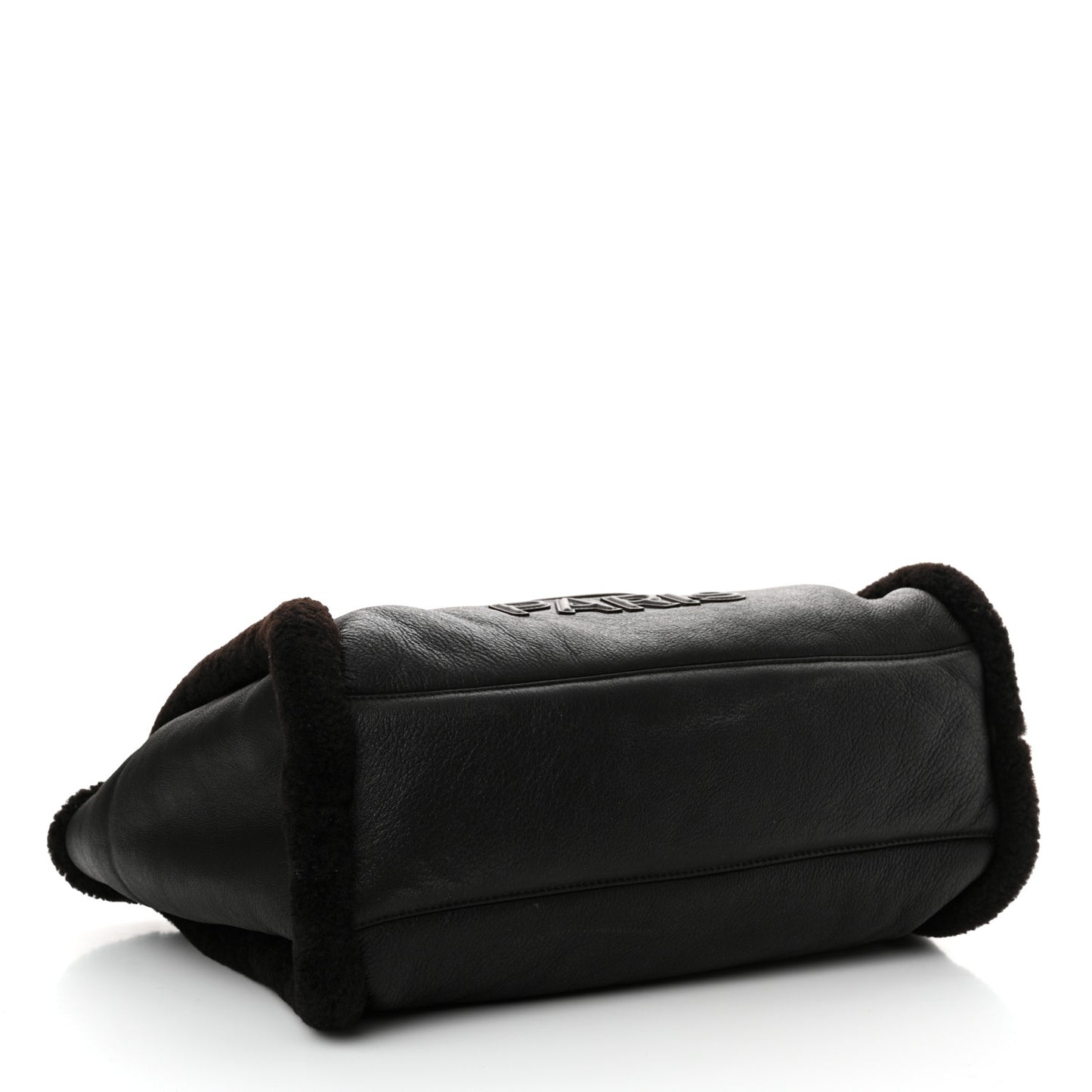 Lambskin Shearling Medium Deauville Tote Dark Brown