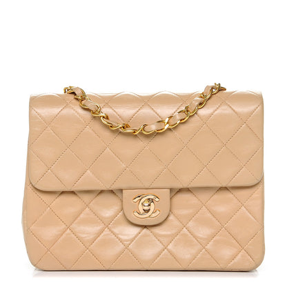 Chanel Lambskin Quilted Small Single Flap Beige 1 of 8