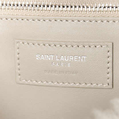 Saint Laurent Calfskin Shearling Monogram Medium Niki Chain Satchel Grey 7 of 11