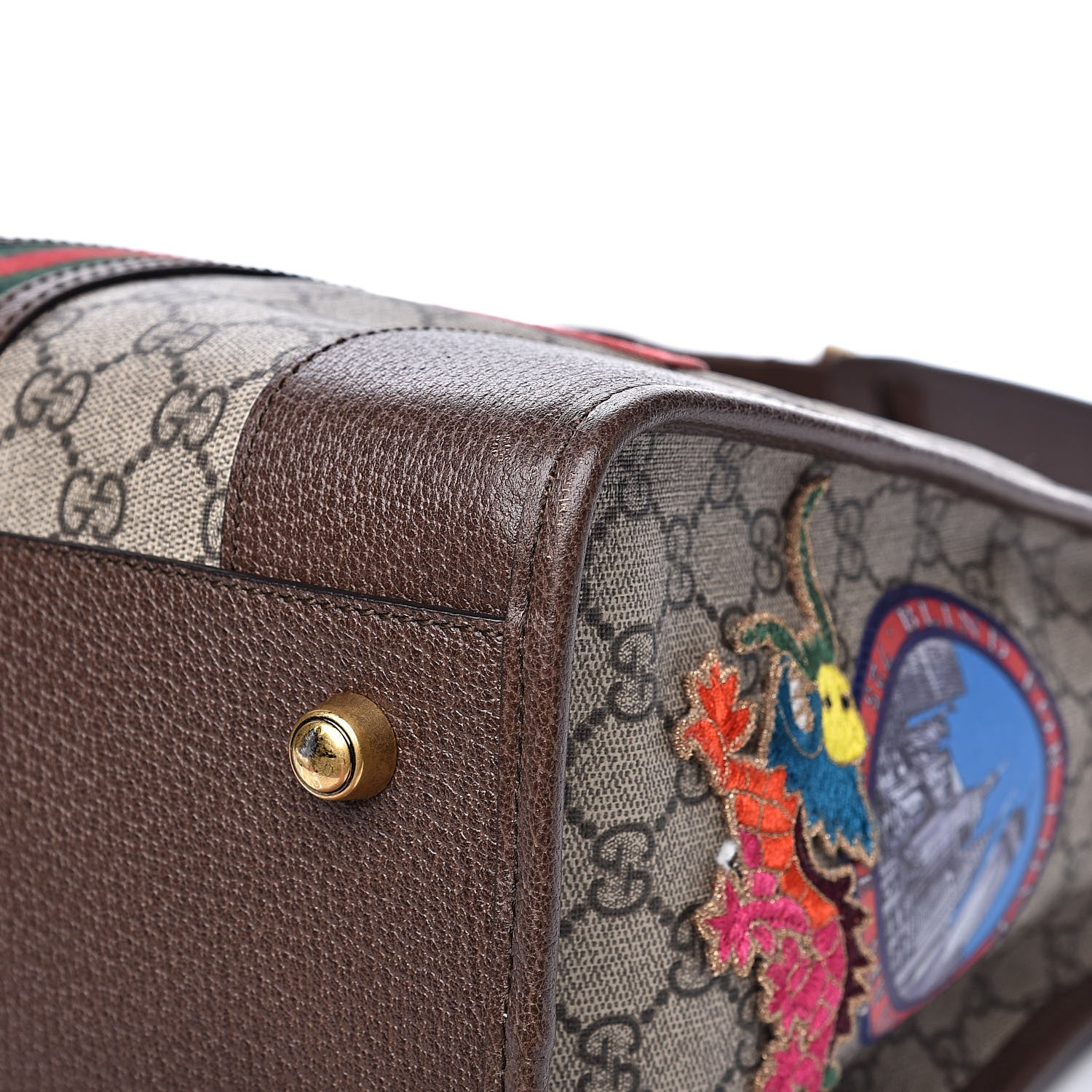 Gucci Soft GG Supreme Monogram Courrier Medium Duffle Bag Beige New Acero Multicolor 12 of 14