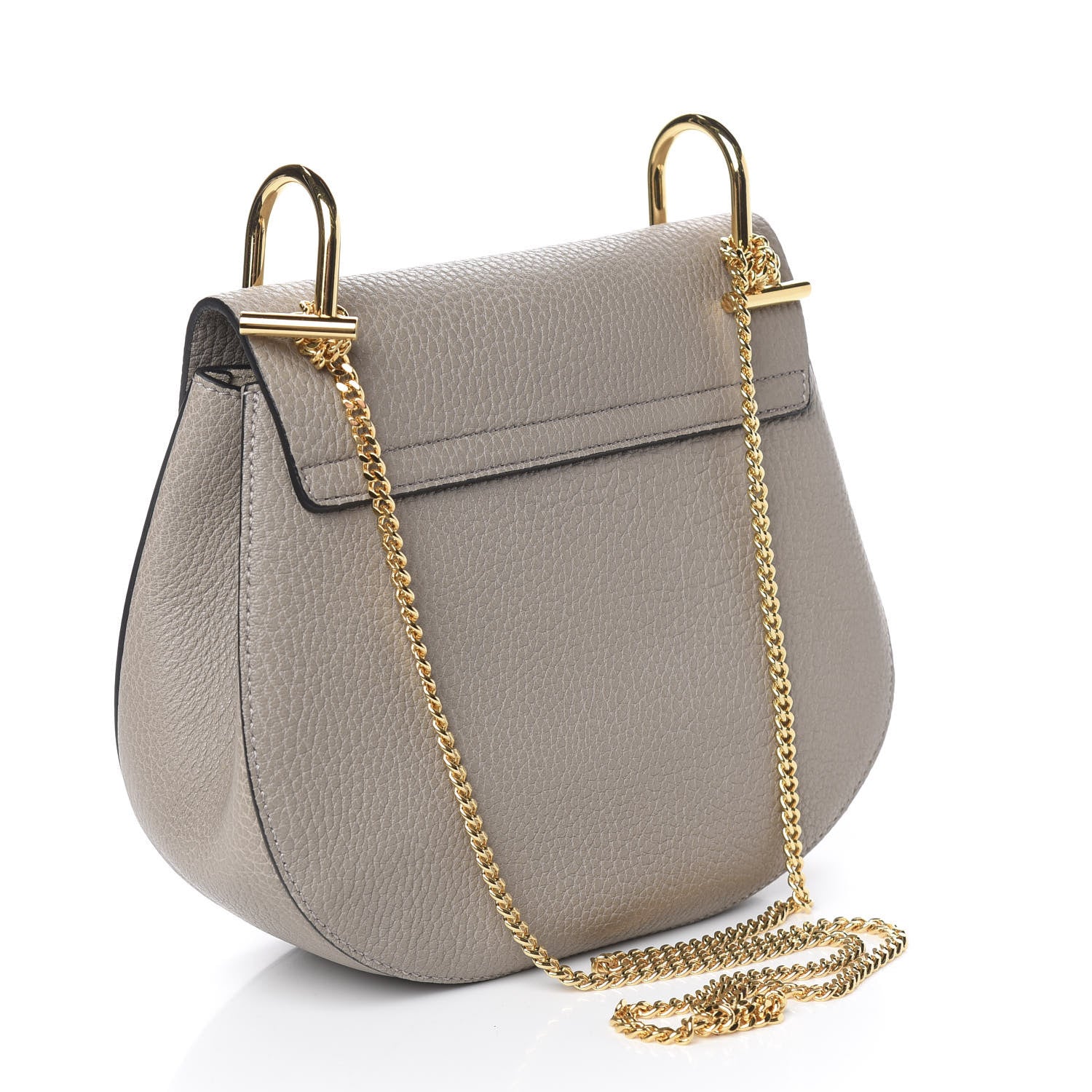 Chloe Grained Lambskin Drew Shoulder Bag Motty Grey 3 of 9