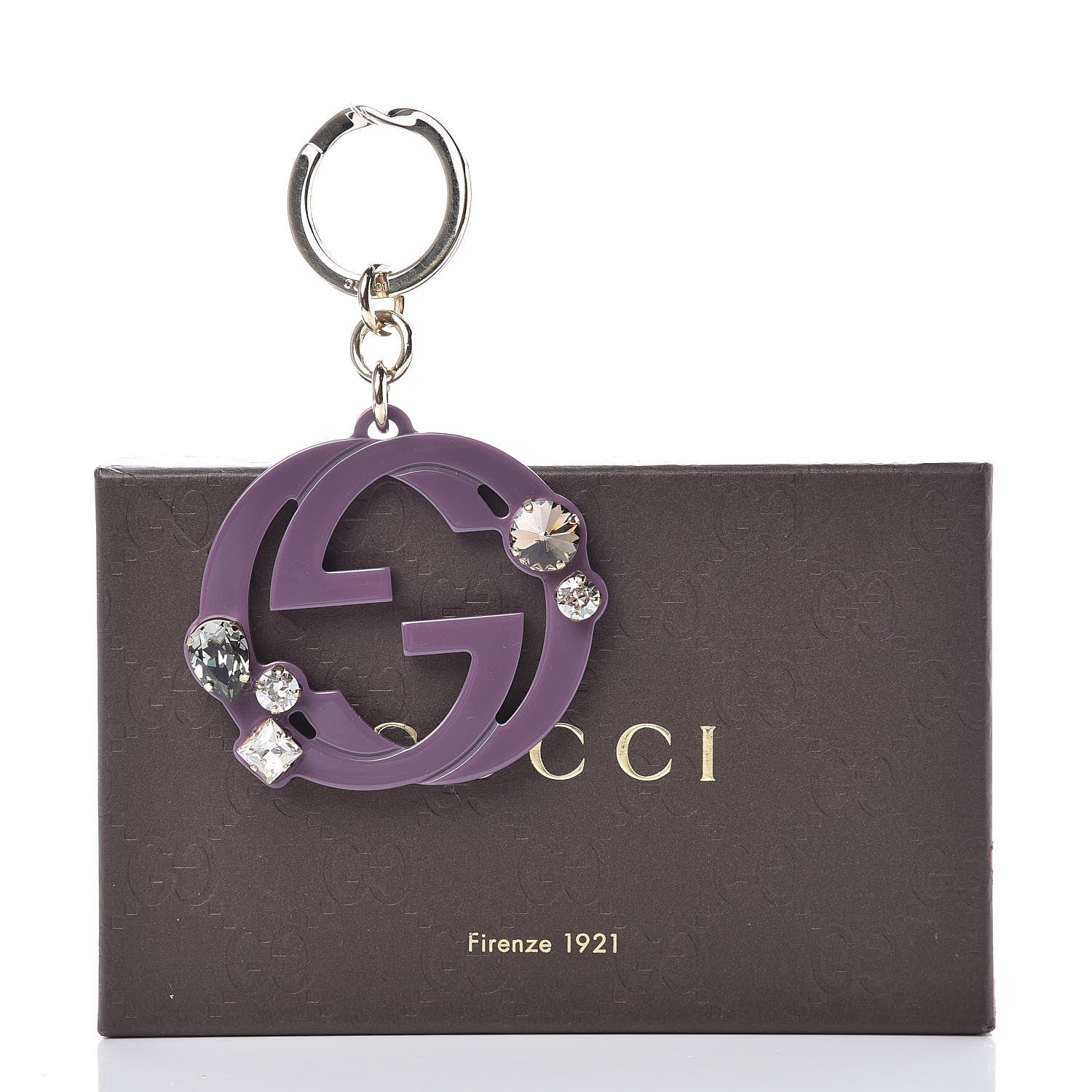 Gucci Crystal Resin Interlocking G Key Charm Purple 3 of 3