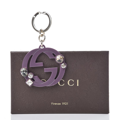 Gucci Crystal Resin Interlocking G Key Charm Purple 3 of 3