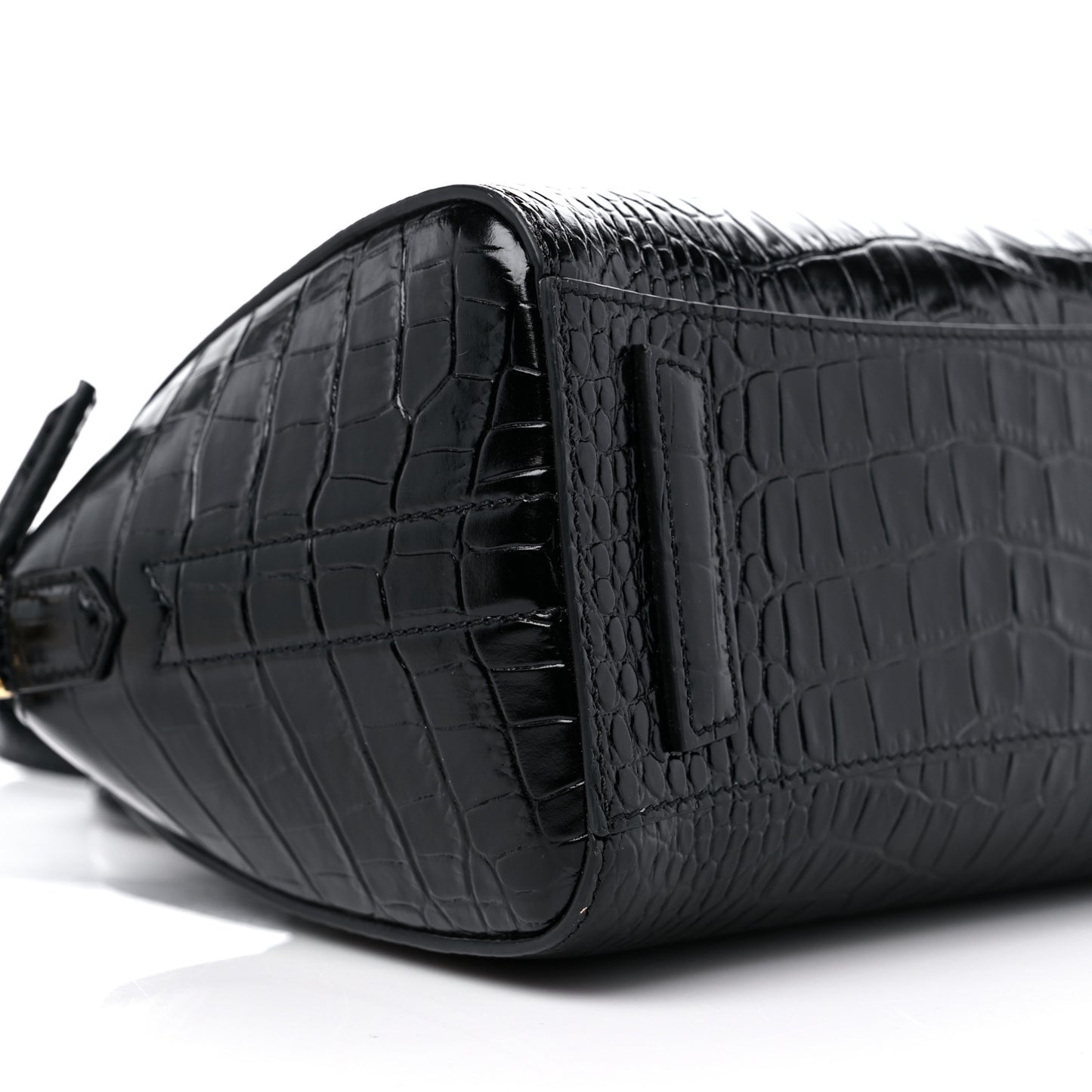 Calfskin Crocodile Embossed Mini Antigona Black