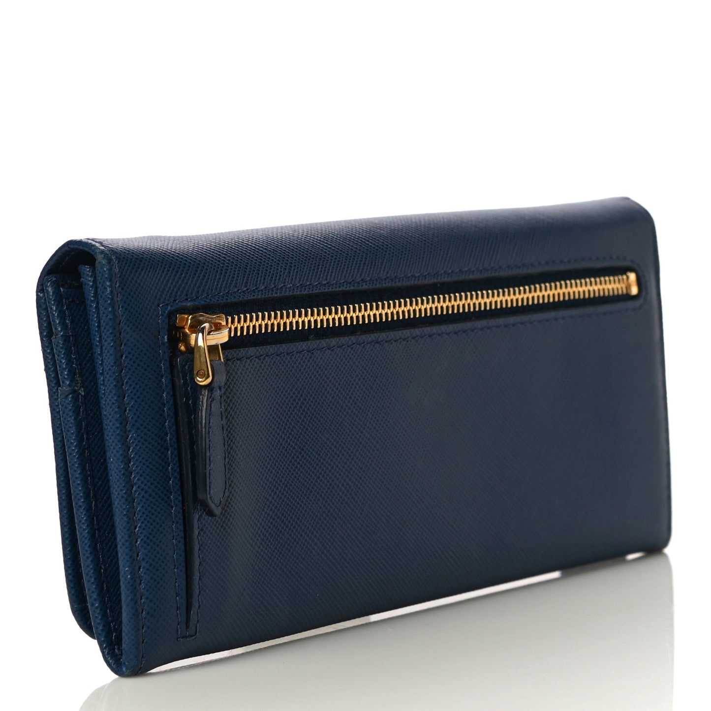 Saffiano Metal Continental Flap Wallet Bleuette