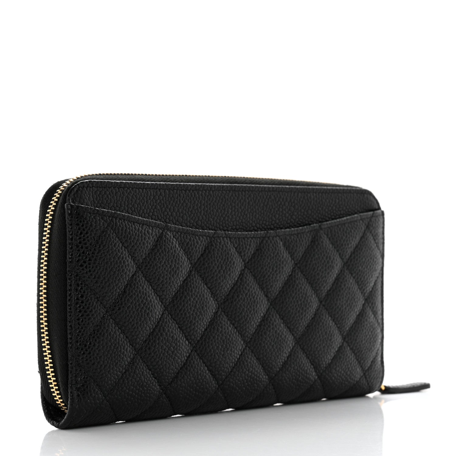 Chanel Caviar Quilted Large Gusset Zip Around Wallet Black 3 of 9