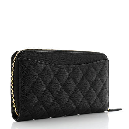 Chanel Caviar Quilted Large Gusset Zip Around Wallet Black 3 of 9