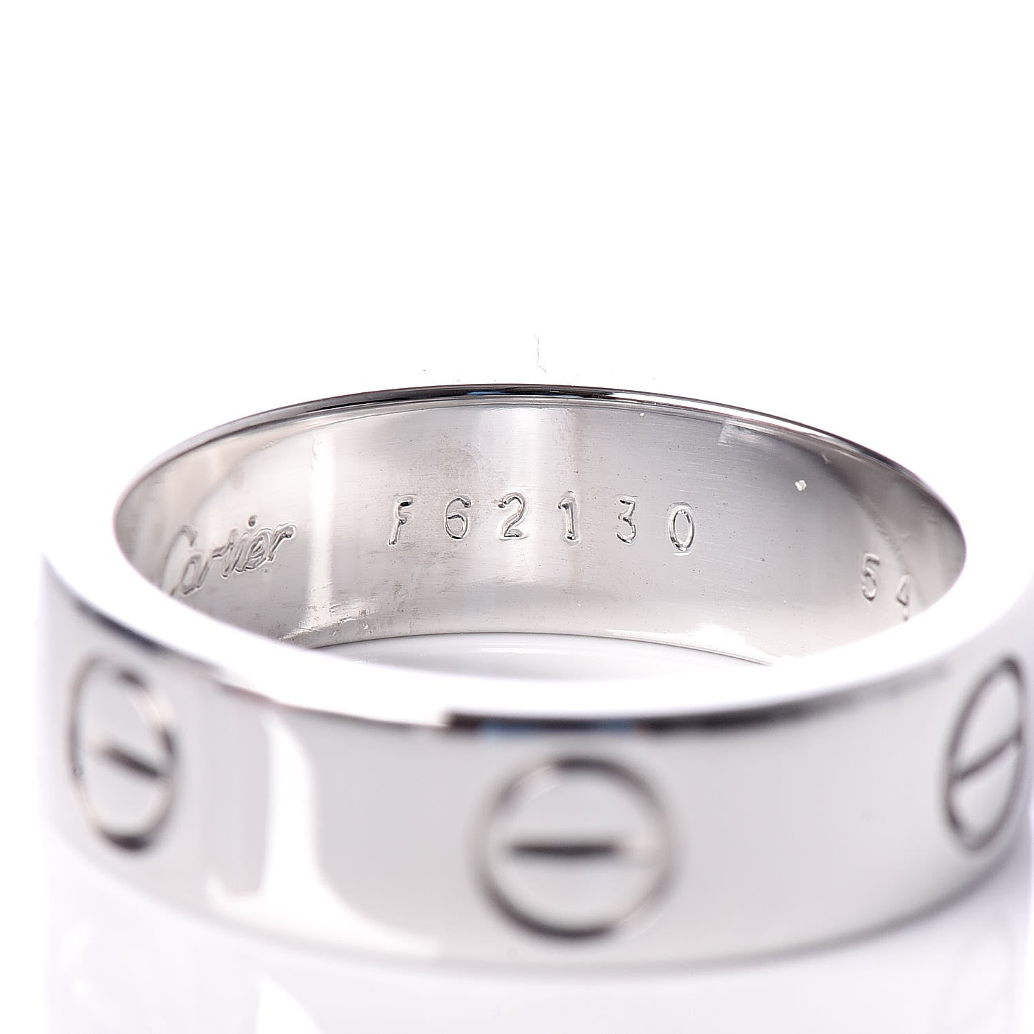 Cartier 18K White Gold 5.5mm LOVE Ring 54 6.75 5 of 7