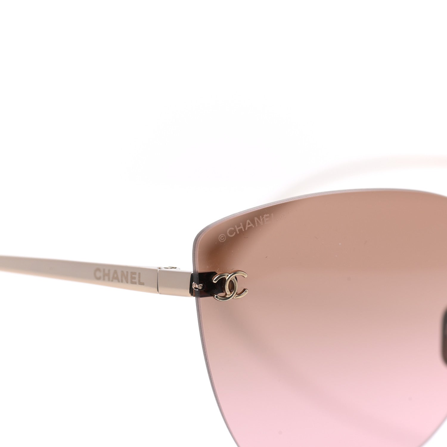 Chanel Titanium Frameless Cat Eye CC Sunglasses 4273-T Pink 7 of 8