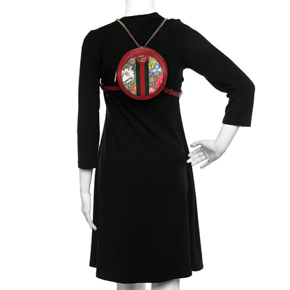 Gucci GG Supreme Monogram Web Flora Mini Ophidia Round Backpack Red 2 of 10