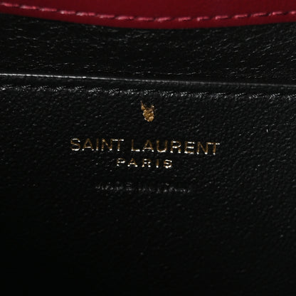 Saint Laurent Lambskin Small Cassandre Envelope Pouch Dark Ruby 5 of 9