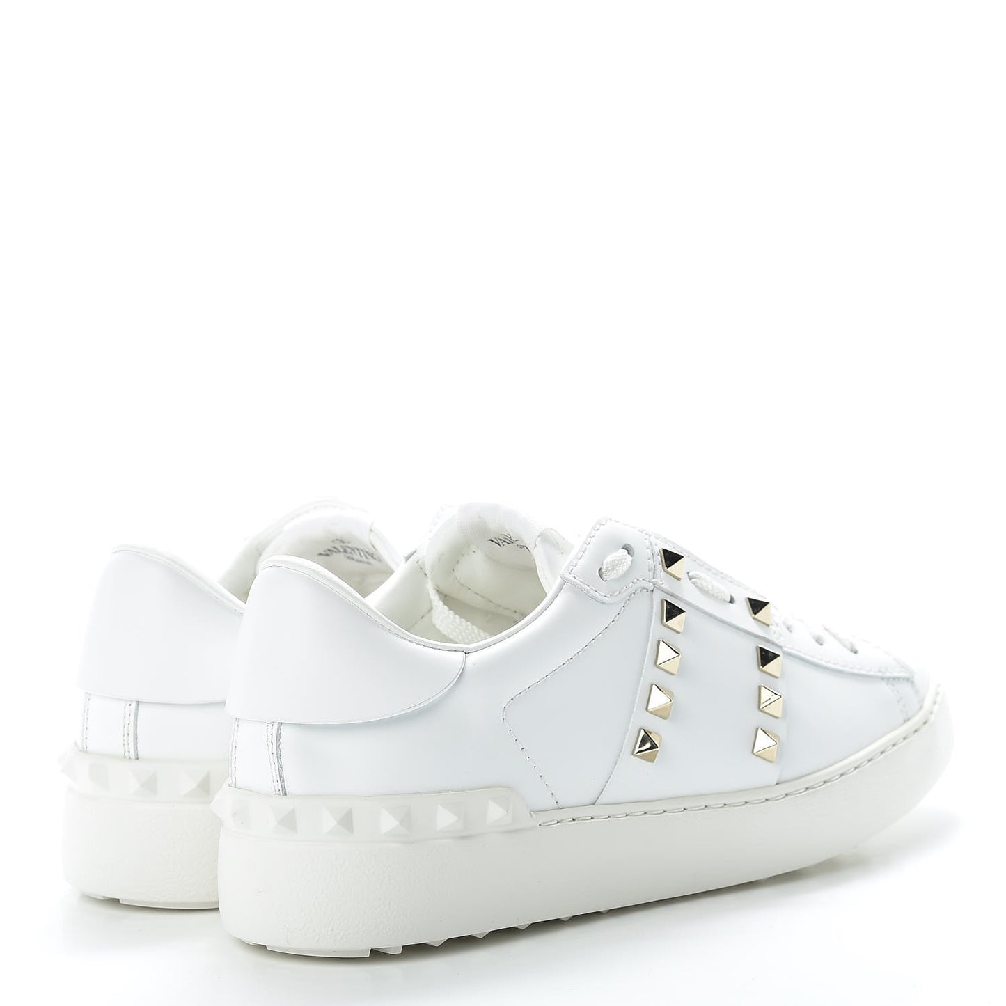 Calfskin Rockstud Untitled Open Sneakers 37.5 White