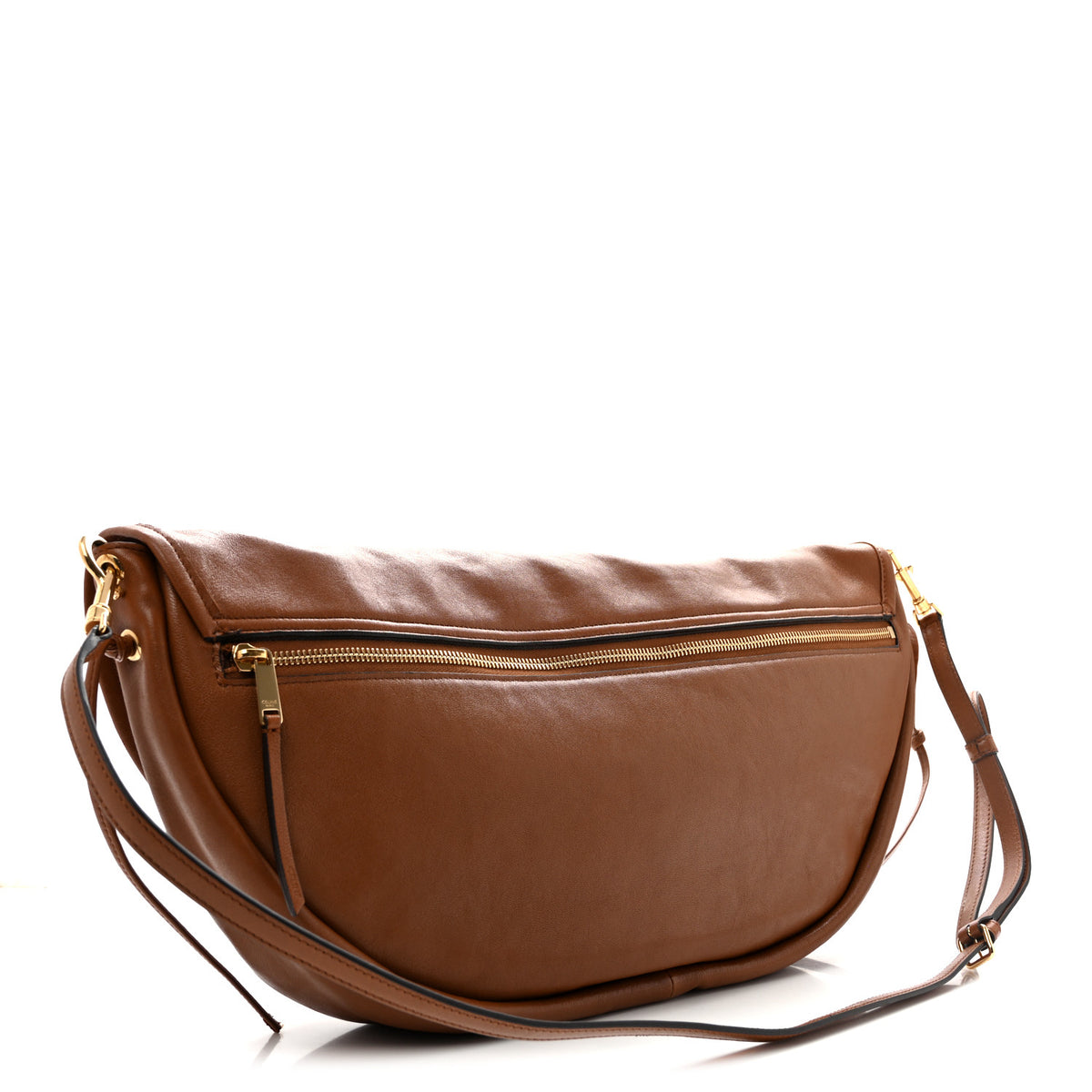 Celine Shiny Lambskin Soft Triomphe Little Half Moon Bag Brick 3 of 12