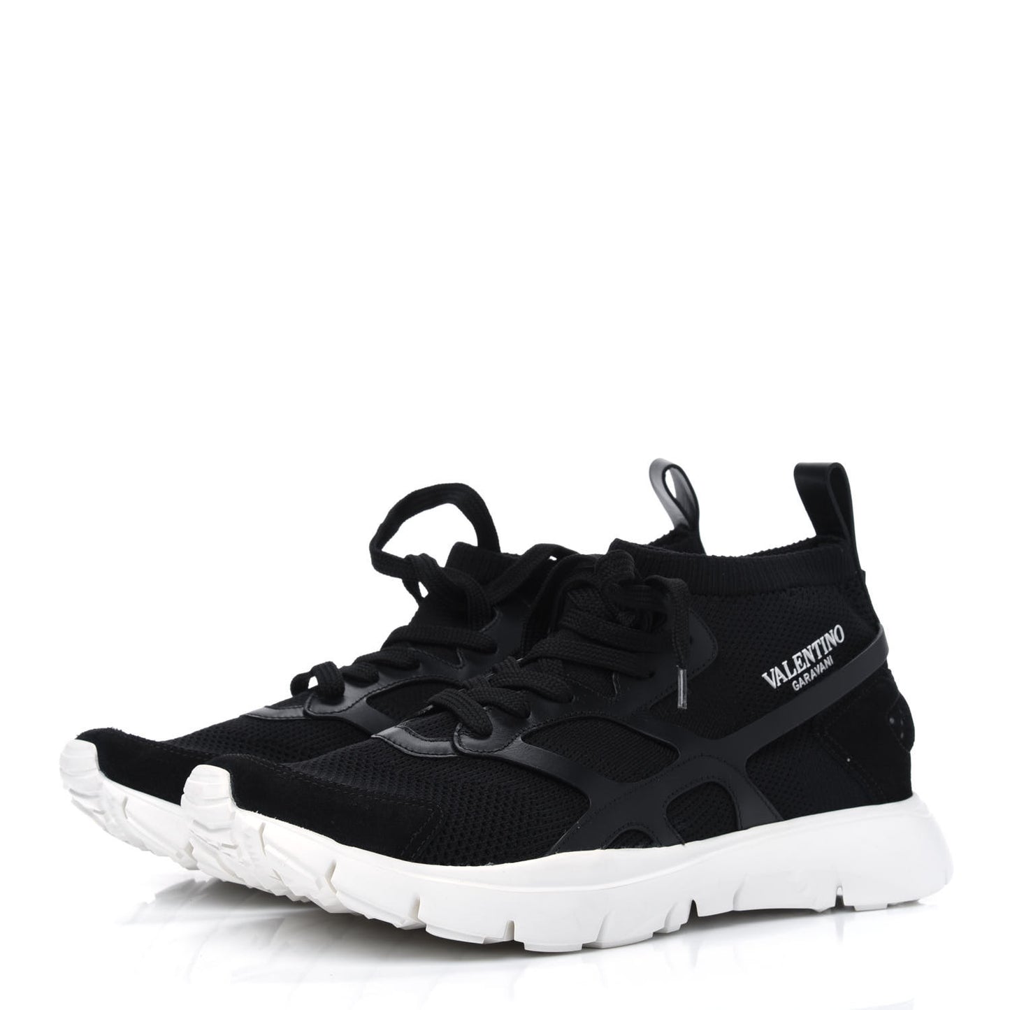 Calfskin Mesh Mens Sound High Sneakers 43.5 Black