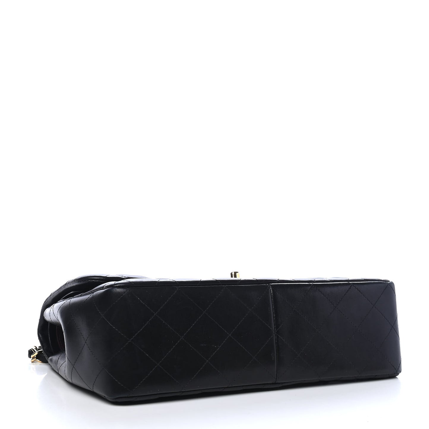 Lambskin Quilted Jumbo Double Flap Black