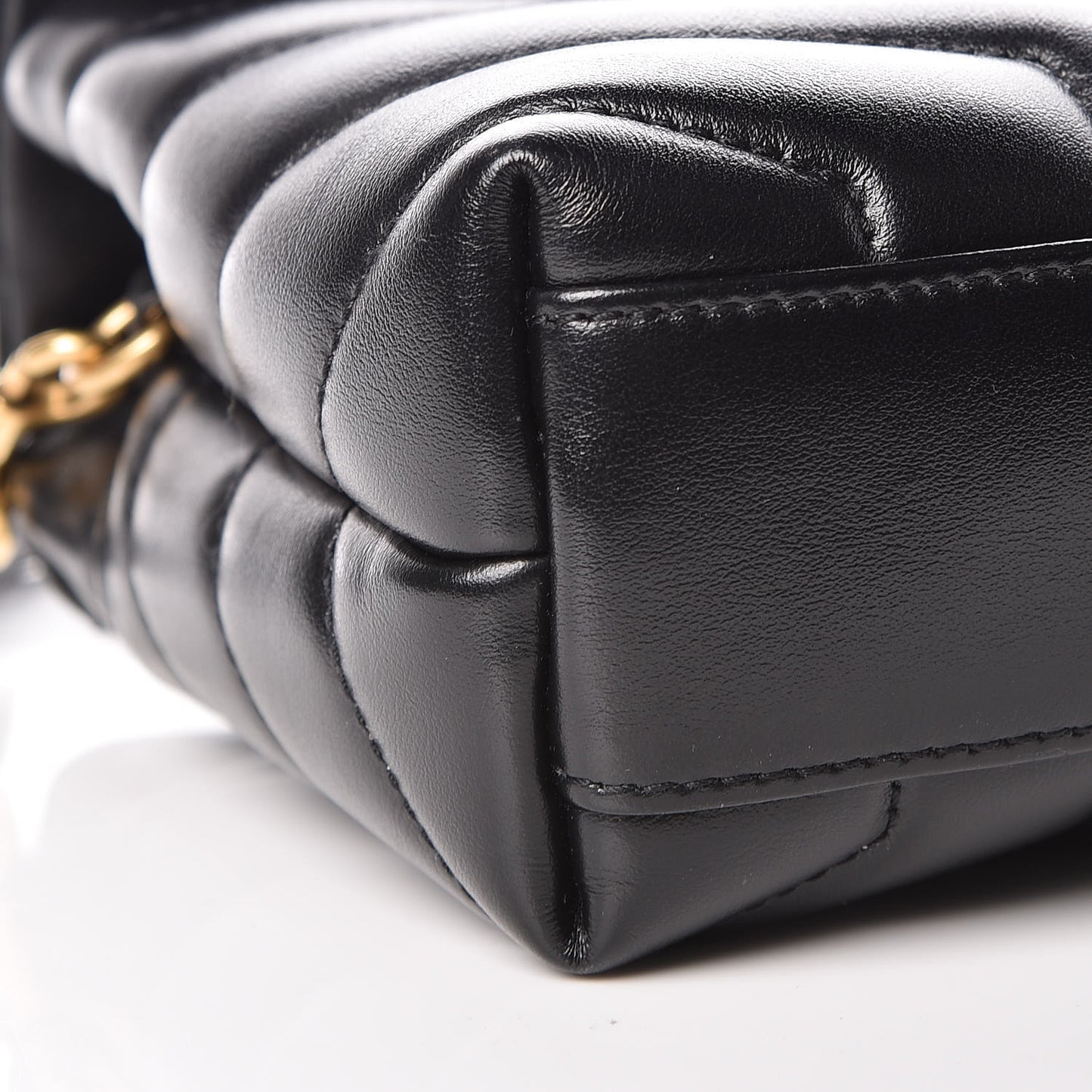 Calfskin Y Quilted Monogram Toy Loulou Crossbody Bag Black