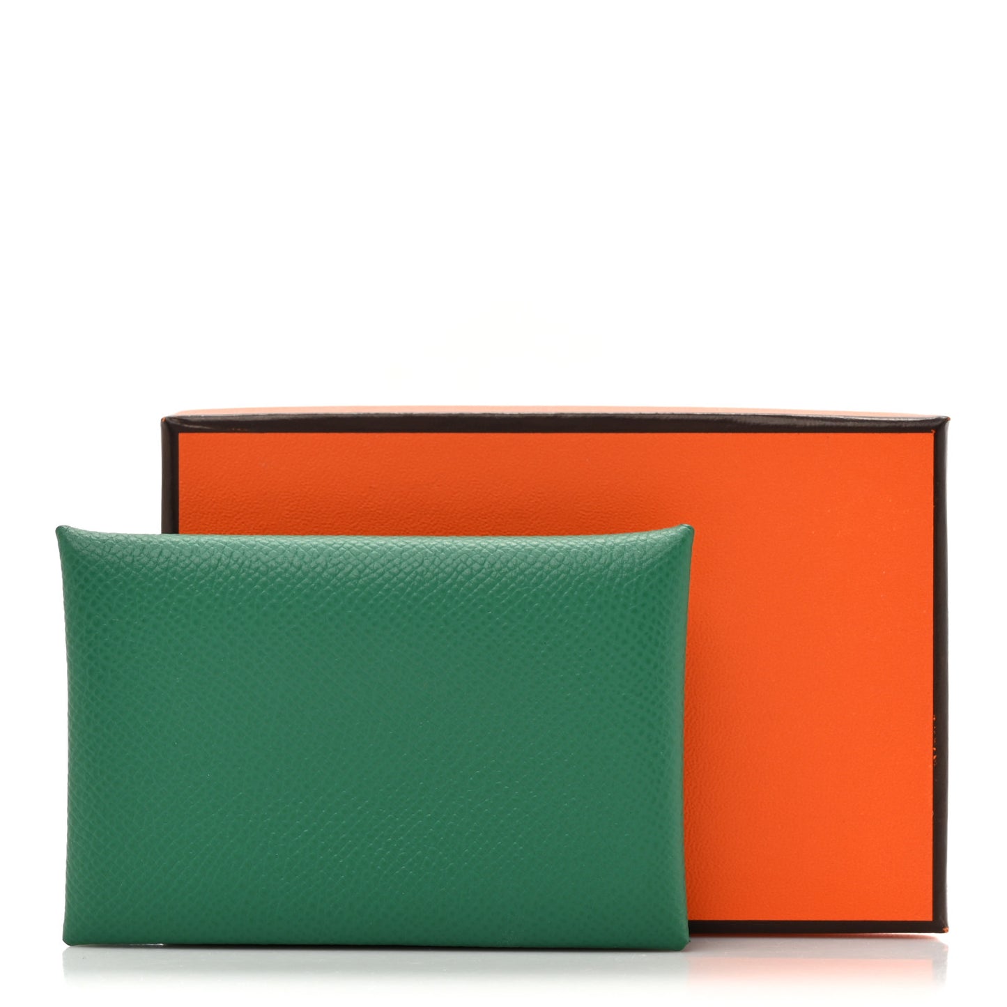 Epsom Horseshoe Calvi Card Case Vert Vertigo Craie