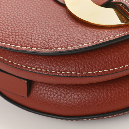 Chloe Grained Calfskin Small Darryl Saddle Crossbody Bag Sepia Brown 8 of 9