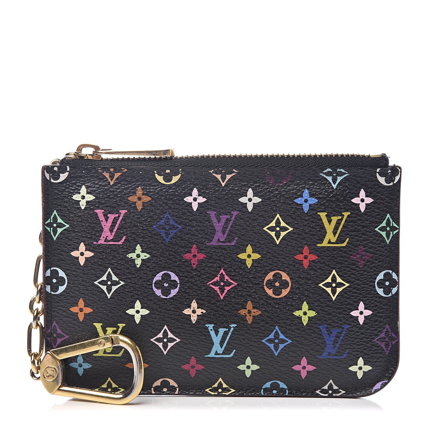 Louis Vuitton Monogram Multicolor Key Pouch Black Violet 1 of 7