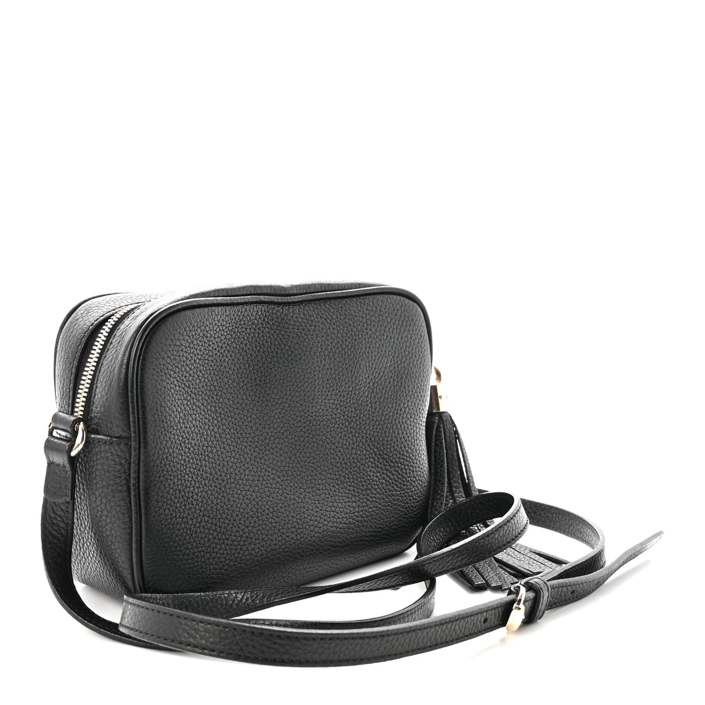 Pebbled Calfskin Small Soho Disco Bag Black