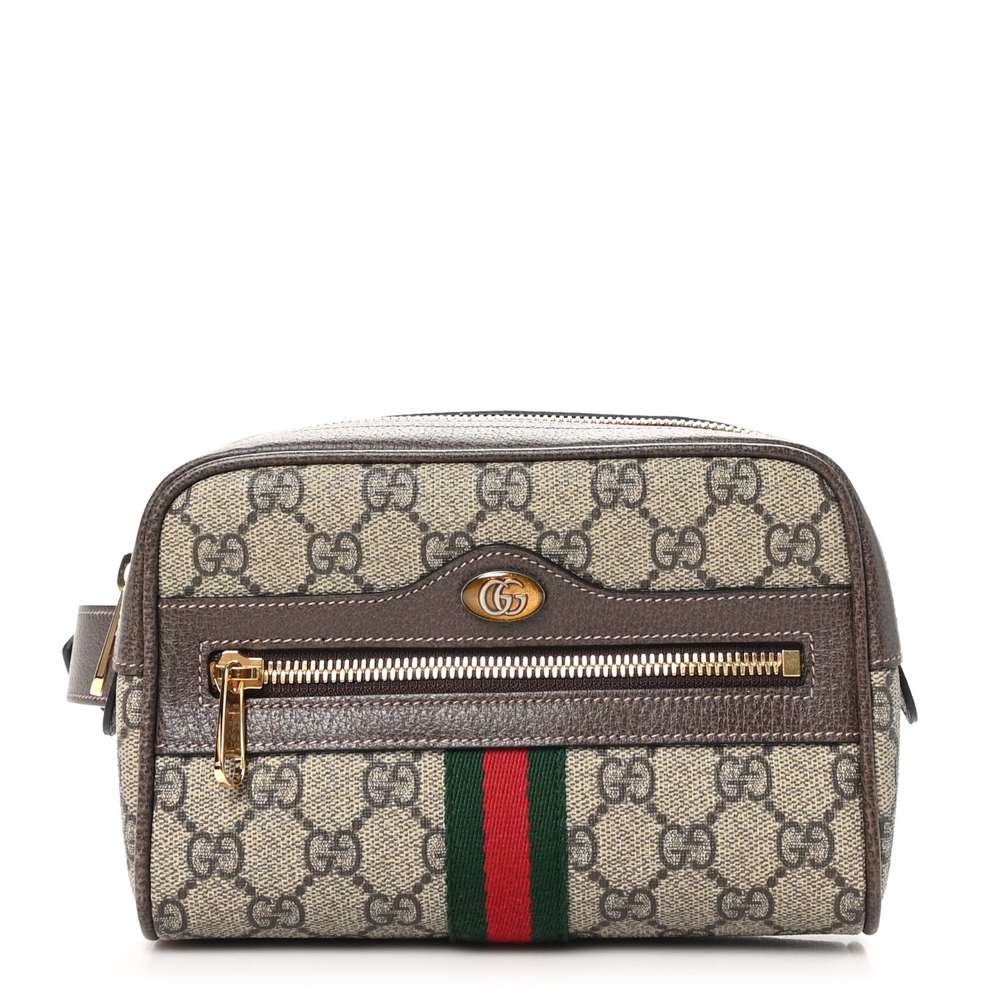 GG Supreme Monogram Web Small Ophidia Belt Bag 85 34 Dark Brown