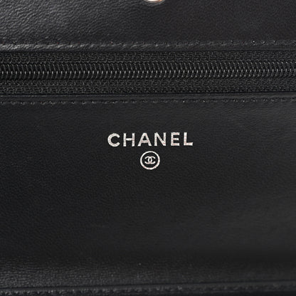 Chanel Lambskin Quilted Wallet On Chain WOC Black 6 of 14