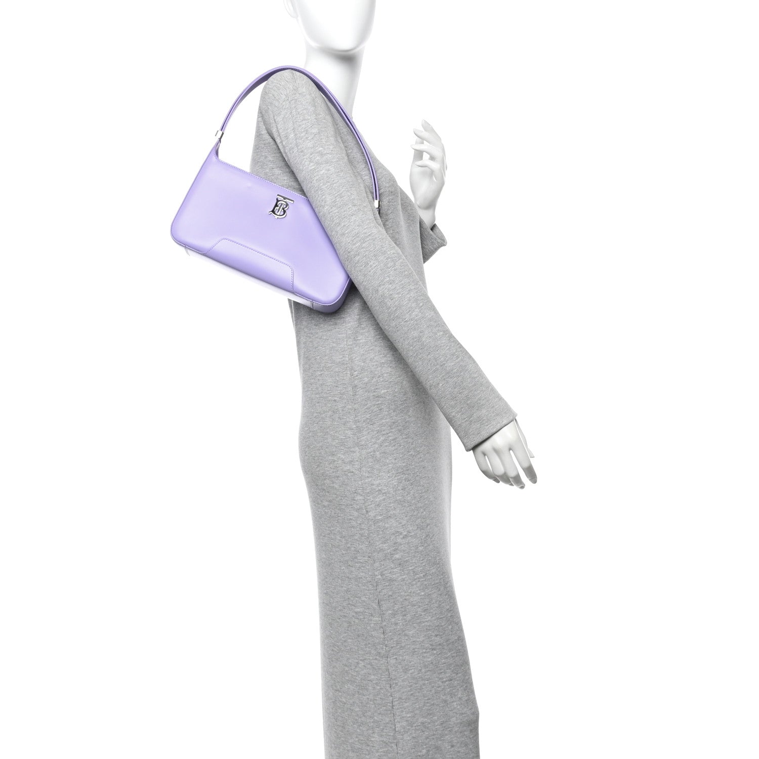 Burberry Smooth Calfskin TB Shoulder Bag Soft Violet 2 of 12