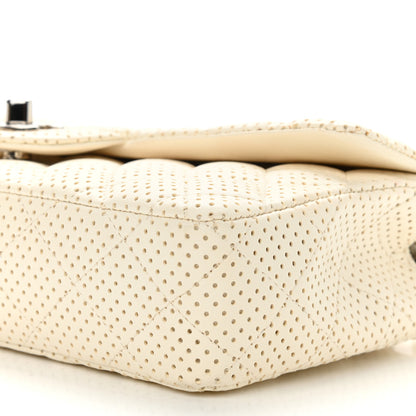 Chanel Lambskin Perforated East West Flap White 10 of 13