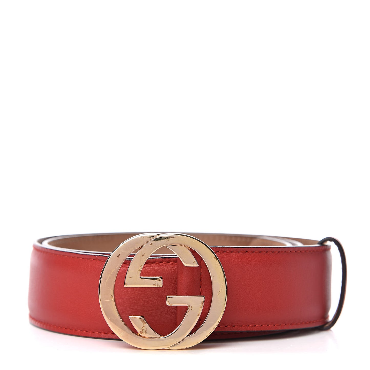 Moon Calfskin Interlocking G 37mm Belt 85 34 Tabasco