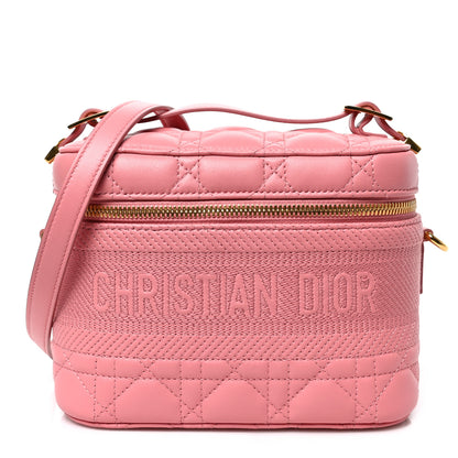 Christian Dior Lambskin Cannage Small Diortravel Vanity Case Pink 1 of 8