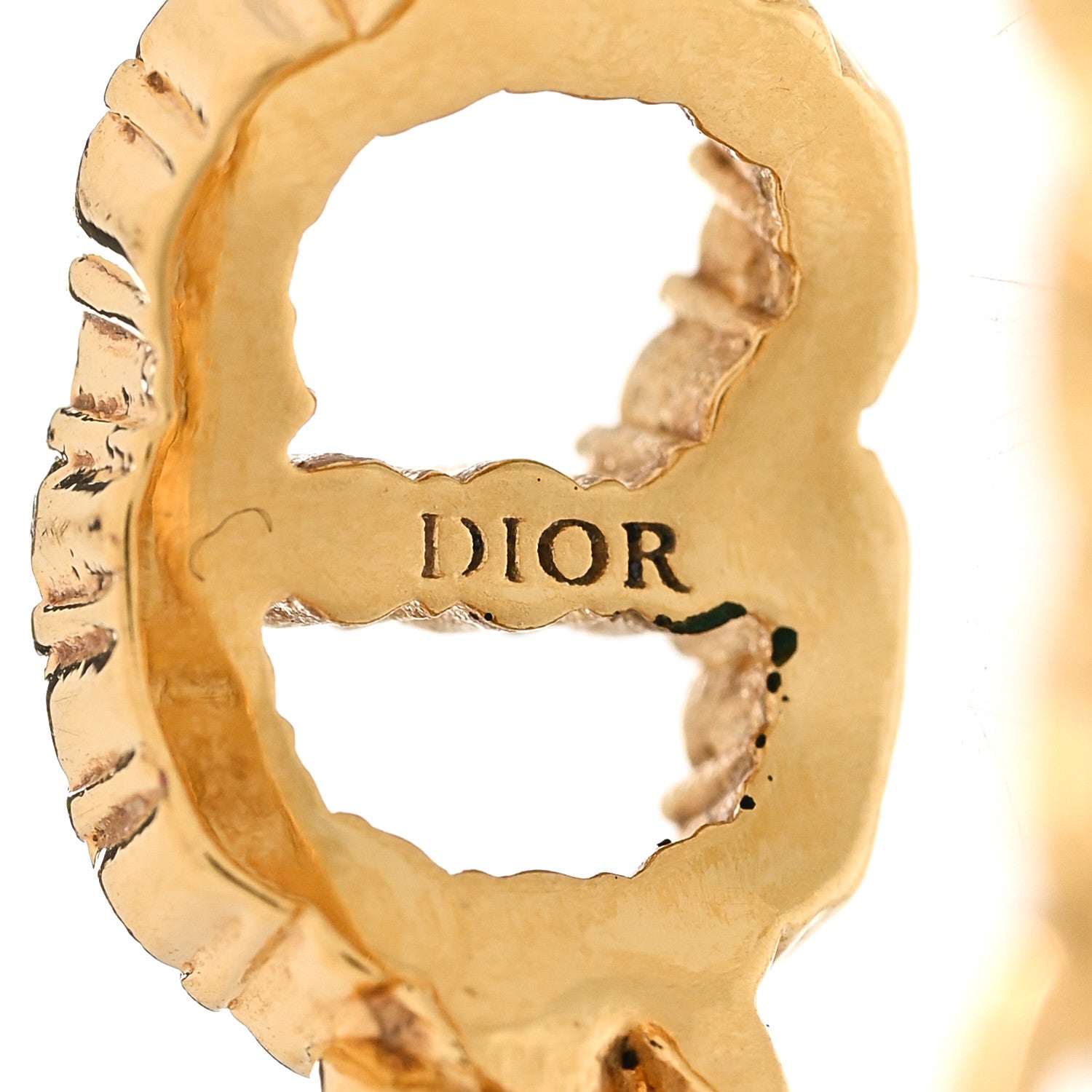 Christian Dior Metal Crystal Danseuse Etoile Chain Ring L 54 7 Gold 4 of 8