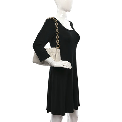 Prada Nappa Soft Padded Logo Embossed Triangle Quilted Shoulder Bag White 2 of 9