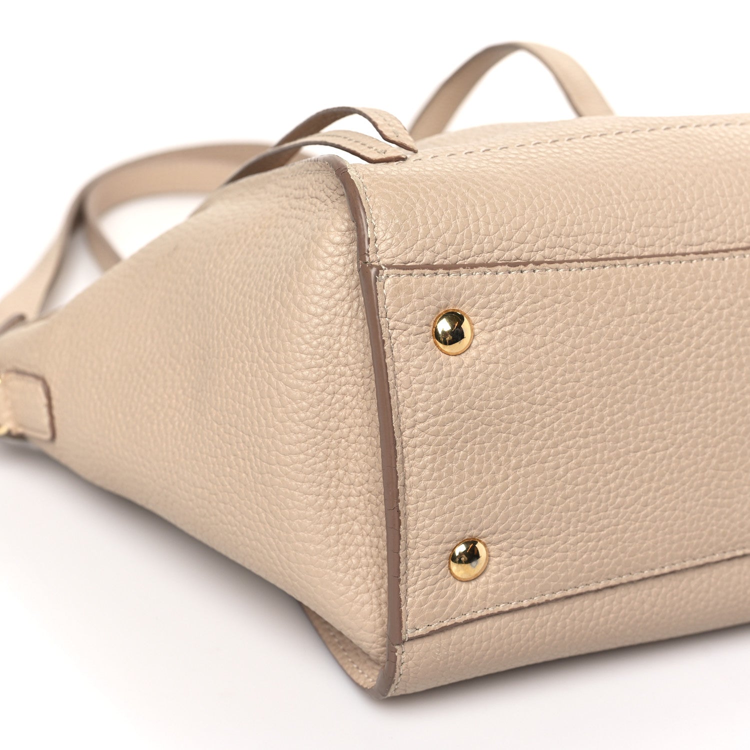 Salvatore Ferragamo Hammered Calfskin Double Handle Small Amy Tote Cumin 7 of 14