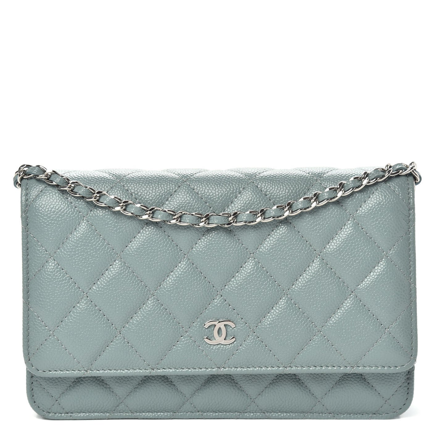 Caviar Quilted Wallet On Chain WOC Blue