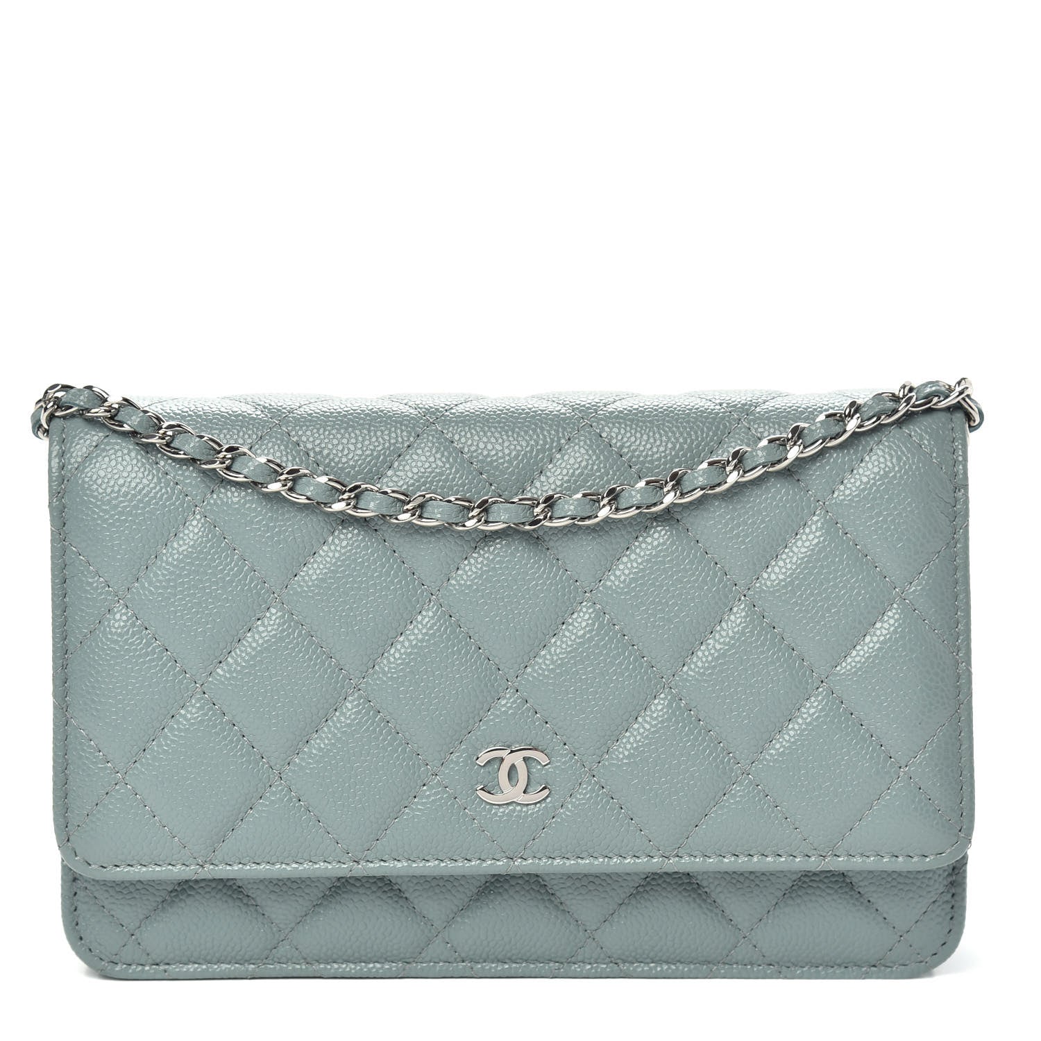 Chanel Caviar Quilted Wallet On Chain WOC Blue 1 of 11