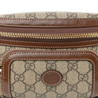 Gucci GG Supreme Monogram Textured Calfskin Retro Interlocking G Belt Bag Beige Ebony Brown Sugar 7 of 9