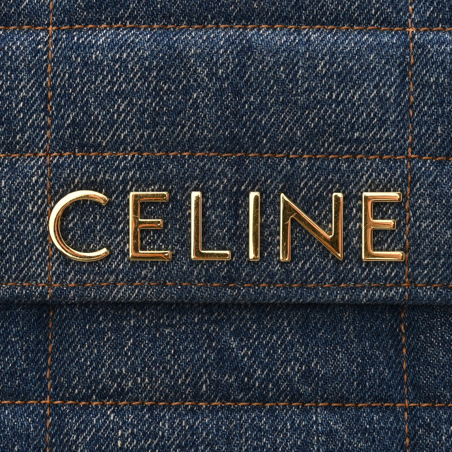Denim Matelasse Chain Shoulder Bag Blue