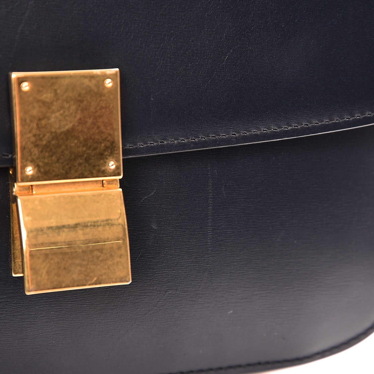 Celine Box Calfskin Medium Classic Box Flap Bag Navy 10 of 10